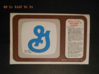 1983 Big G Logo Cereal Premium Watch N Play Sony Watchman Giveaway General Mills