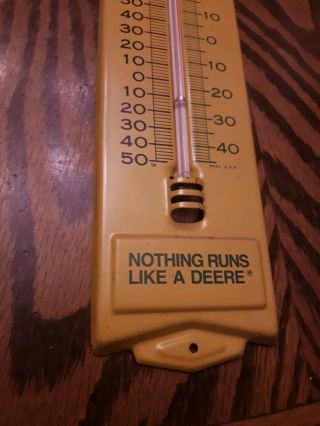 Vintage 1954 John Deere Metal Advertising Thermometer Nothing Runs Like A Deere 3