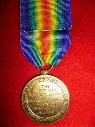 Ww1 Bi - Lingual Victory Medal To Pte.  W.  B.  Sutton,  South Africa Medical Corps
