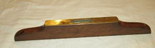Unusual Antique Wooden And Brass Spirit Level Old Woodworking Tool Level