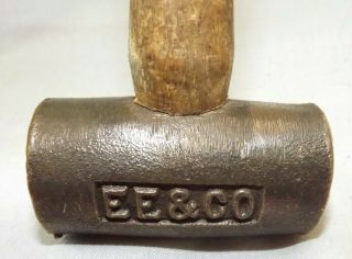 Vintage 1 Lb.  Brass Hammer Ee & Co Machinist Blacksmith Gunsmith 16 Oz.  Jewelers