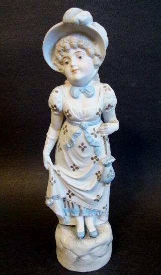 Bisque Porcelain Figurine Young Lady - 11 3/8 " H (7172)