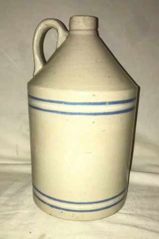 Antique Vtg Stoneware Jug R.  C.  P Co Akron Handle Glazed Pottery Crock