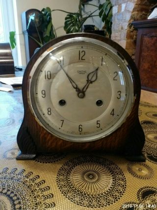 Vintage Smiths Wooden Case Mantle Clock