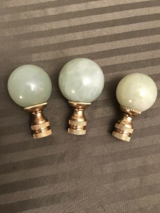Green Alabaster? Lamp Finials (3)