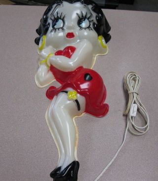 Betty Boop Vintage Light Up Wall Figurine - 24 In Tall X 10 In Wide Collectible