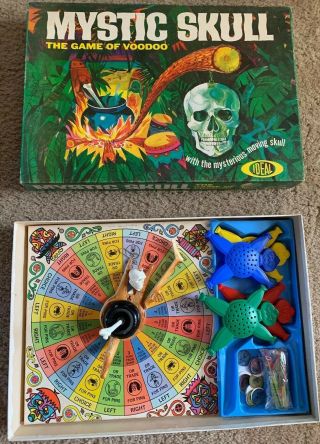 Vintage 1964 Mystic Skull The Game Of Voodoo Moving Ideal Toys 60s Board Game