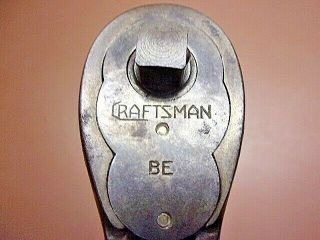 Vintage Craftsman Tools Be Series Reversible 3/8 " Drive Ratchet Early Usa Tool