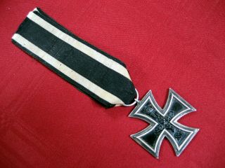Wwi Imperial German Iron Cross 2nd Class W/ribbon 1914 - 18 3 - Piece Const Marked