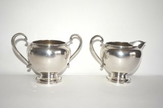 Vintage Sterling Silver Sugar Bowl & Creamer With Handles By Watrous 5.  6 Oz Pc53