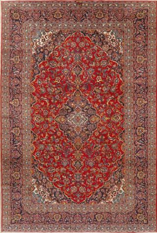 Red Vintage Floral Oriental Traditional Area Rug Hand - Knotted 9x13 Top Quality