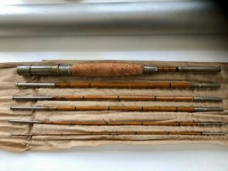 Vintage Bamboo Fly Rod,  6 Piece w/ One Tip 2