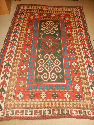 Antique Vintage Caucasian Kazak Shirvan Kuba Kazak Oriental Rug Carpet