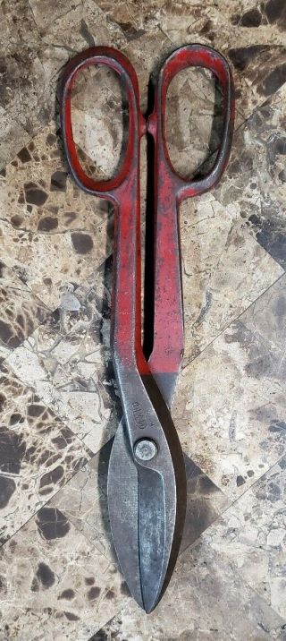 Vintage Pexto Shear Sheet Metal Tin Snips Scissors Made In Usa