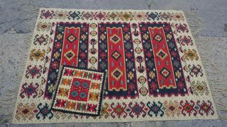Antique Old Handwoven Pirot Kilim Carpet Rug Yugoslavianserbian Kosovo