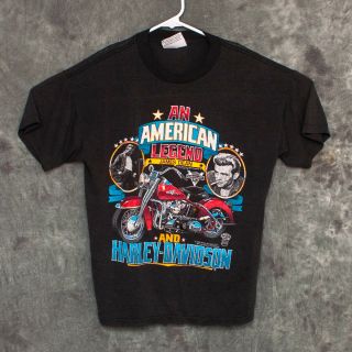 Vintage 1987 James Dean Harley Davidson Mens T Shirt Size L Speed Limit 70 Black