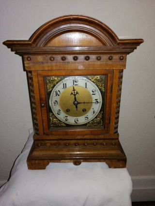 Antique German Bracket Clock,  Carl Werner,  Circa Late 1800s.  For Restoration.
