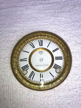 1910’s Antique Ansonia Mantel Clock Dial Bezel Beveled Glass Parts