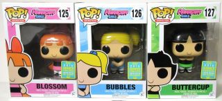 Funko Pop The Powerpuff Girls 125 Blossom,  126 Bubbles,  And 127 Buttercup