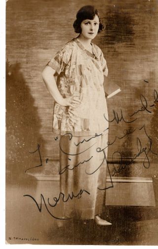 Silent Era Vamp,  Actress Norma Talmadge,  Rare Signed Vintage Postcard