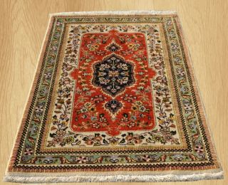 Authentic Hand Knotted Vintage Persain Tabrez Wool Area Rug 3.  9 X 2.  5 Ft (6441)