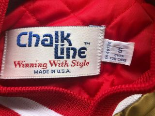 Vintage 80’s NFL San Francisco 49ers Chalk Line Satin Gold Jacket size Small 3