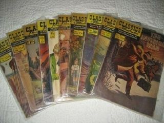 Ten Vintage Collectible Classics Illustrated Comic Books