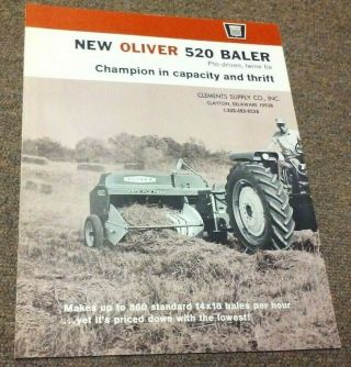 Vintage 1966 Oliver Tractor Co.  520 Hay Baler Brochure