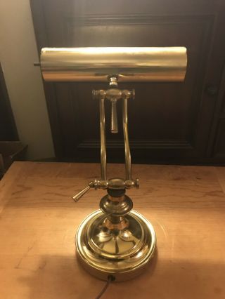 Vintage Piano Brass Bankers Lamp Desk Light Adjustable 3 Ways