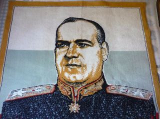 Very Rare Russian Soviet USSR Marshal ZHUKOV Portrait Carpet 1,  68x1,  38 m 2