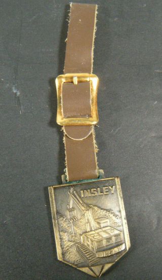 Vintage Insley Crane Metal Pocket Watch Fob With Strap
