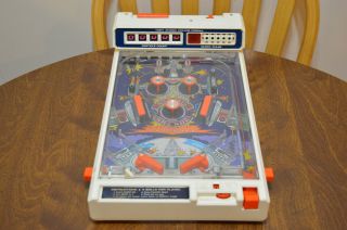 Vtg Electronic 1979 Tomy Portable Atomic Arcade Pinball Game Table Top Action