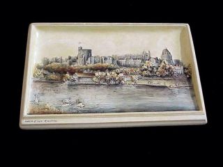 Vintage Bossons Ivorex Hand Painted Windsor Castle 3d Wall Plaque Britain