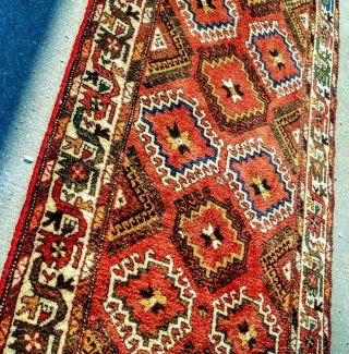 Antique Persian Kazahk Handmade Area Rug 4x7 Thick Wool Pile Red Rust
