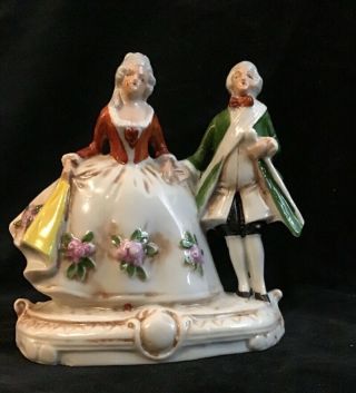 Vintage Antique German Porcelain Man And Lady Figurine