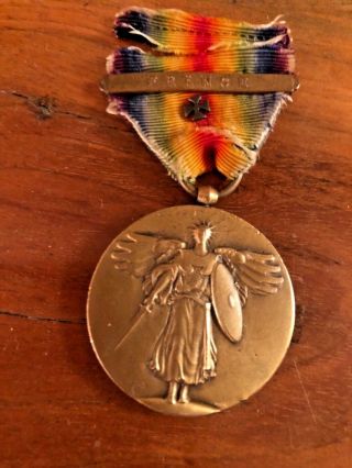 Wwi Victory Medal France Campaign Bar The Great War For Civilization Maltese
