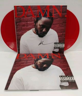Kendrick Lamar " Damn.  " 2017 Red Vinyl Autographed Cover 2×lp