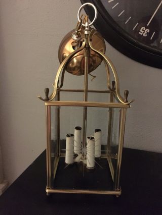 Light Vintage Brass Hanging Glass Chandelier Antique Electric Fixture Lamp Ul