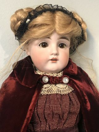 Antique 22” Kestner Germany (?) Doll Bisque Head Leather Body