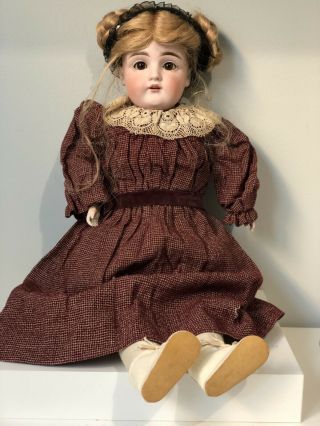 Antique 22” Kestner Germany (?) Doll Bisque Head Leather Body 3