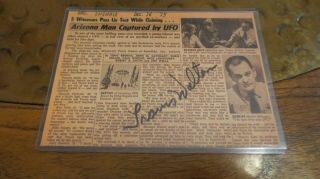 Travis Walton Ufo Alien Abductee Autographed Photo Signed Fire In The Sky
