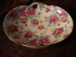 Vintage Royal Winton Victorian Rose Chintz Can.  Rd.  1953,  Made In England Dish