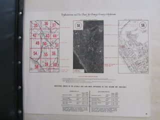 Vintage 1974 Orange County Ca California - Real Estate Data Maps / Arial Photos