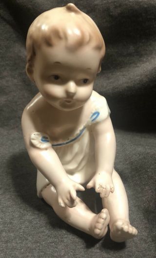 Vintage Large Piano Baby Boy Arnart U - 5649 Bisque Figurine Porcelain