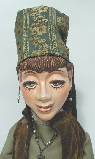 Vintage Lewis Mahlmann Professional Hand - Made Puppet/Marionette - Noble Woman 2