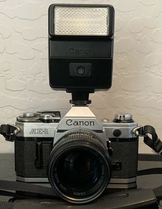 Canon AE - 1 Vintage 35MM SLR/50MM f1.  4 FD Lens,  28 - 200MM Zoom Lens & More 2