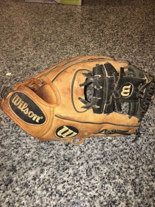 Vintage Wilson A2000 L 11.  5 " Dual Hinge Brown/black Baseball Glove Rht