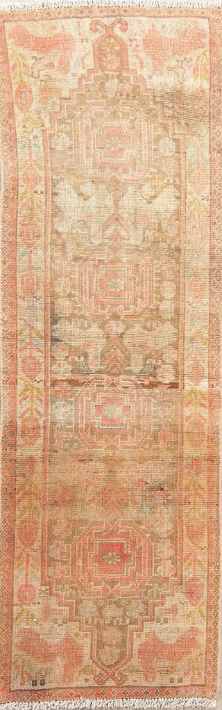 Antique Traditional Oriental Wool Runner Rug Geometric Hand - Knotted 2 X 7 Carpet