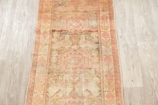 Antique Traditional Oriental Wool Runner Rug Geometric Hand - Knotted 2 x 7 Carpet 3