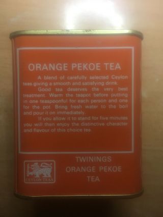 Vintage Twinings Orange Pekoe Tea Tin - 4 Oz - 113g - Display Item 2